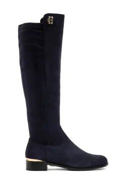 Holland Cooper Gifts For Her|Boots-Albany Knee Boot Ink Navy Suede