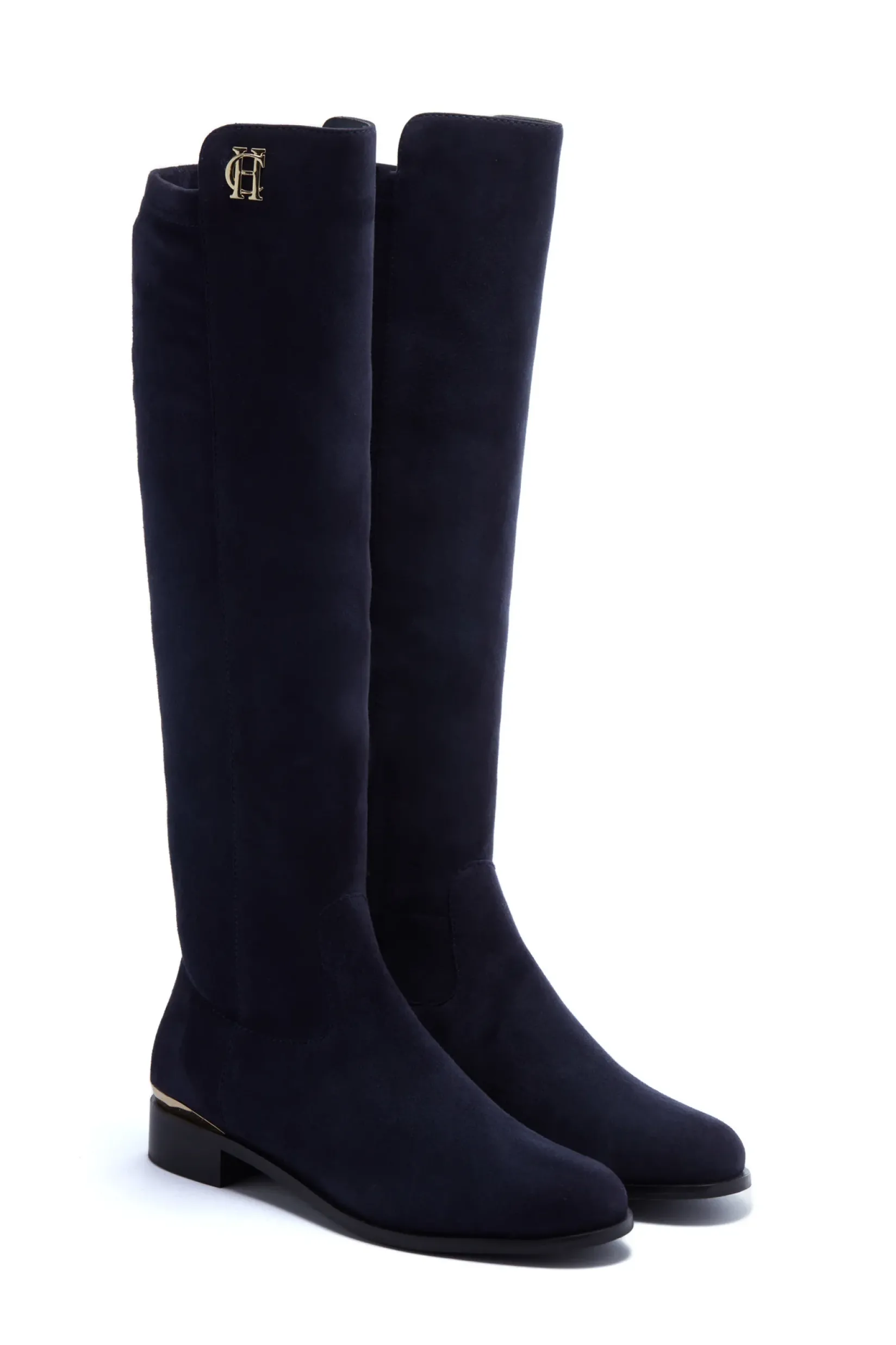 Holland Cooper Gifts For Her|Boots-Albany Knee Boot Ink Navy Suede