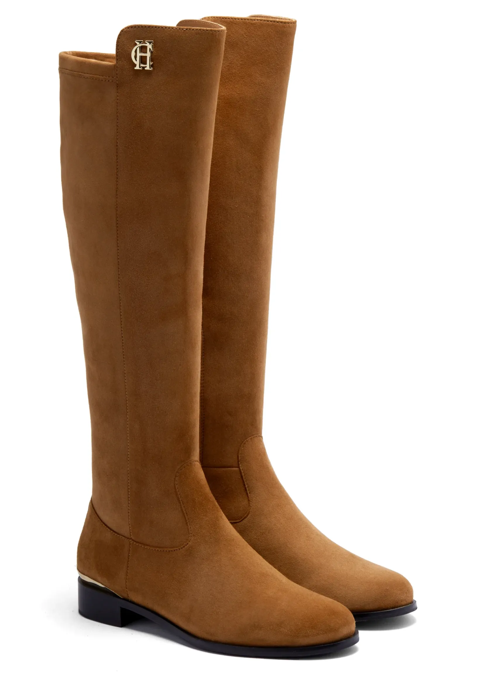 Holland Cooper Boots|Footwear-Albany Knee Boot Tan Suede
