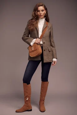 Holland Cooper Boots|Footwear-Albany Knee Boot Tan Suede