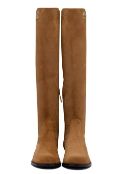 Holland Cooper Boots|Footwear-Albany Knee Boot Tan Suede