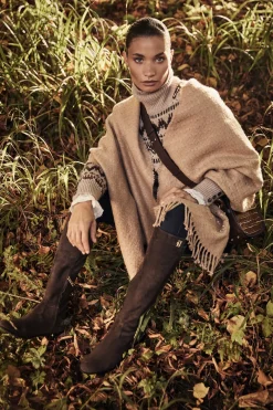 Holland Cooper Boots|Footwear-Albany Knee Boot Chocolate Suede