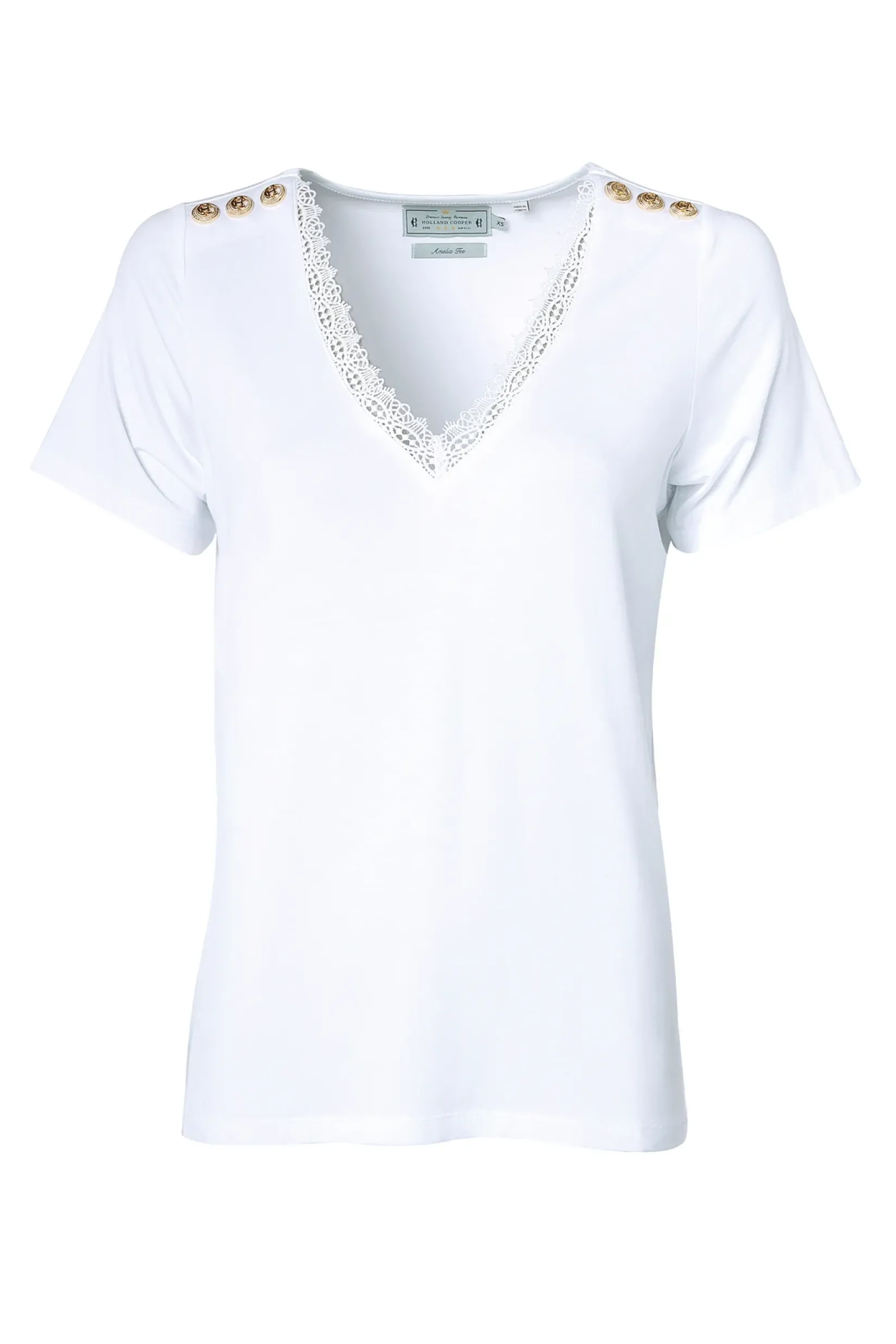 Holland Cooper Tees|Tops-Amelia Tee White