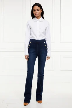 Holland Cooper Jeans|Wardrobe Staples-Amoria Flared Jean Deep Indigo