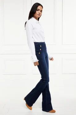 Holland Cooper Jeans|Wardrobe Staples-Amoria Flared Jean Deep Indigo