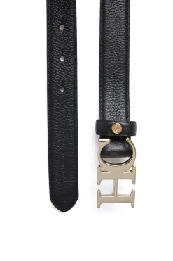Holland Cooper Belts|Belts-Atelier Slim Logo Belt Black