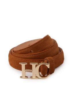 Holland Cooper Gifts For Her|Belts-Atelier Ultra Slim Belt Tan Suede