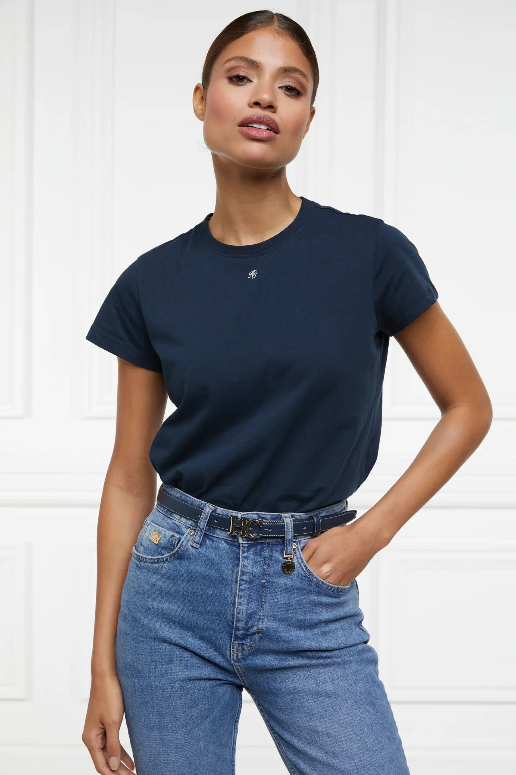 Holland Cooper The Perfect Gesture|Accessories-Atelier Ultra Slim Belt Navy