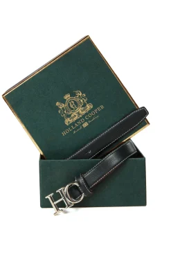 Holland Cooper Belts|Belts-Atelier Ultra Slim Belt Black Contast