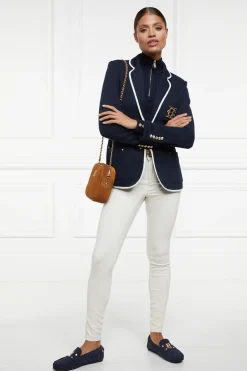 Holland Cooper Knitwear|Shop By Product-Ava Half Zip Knit Ink Navy