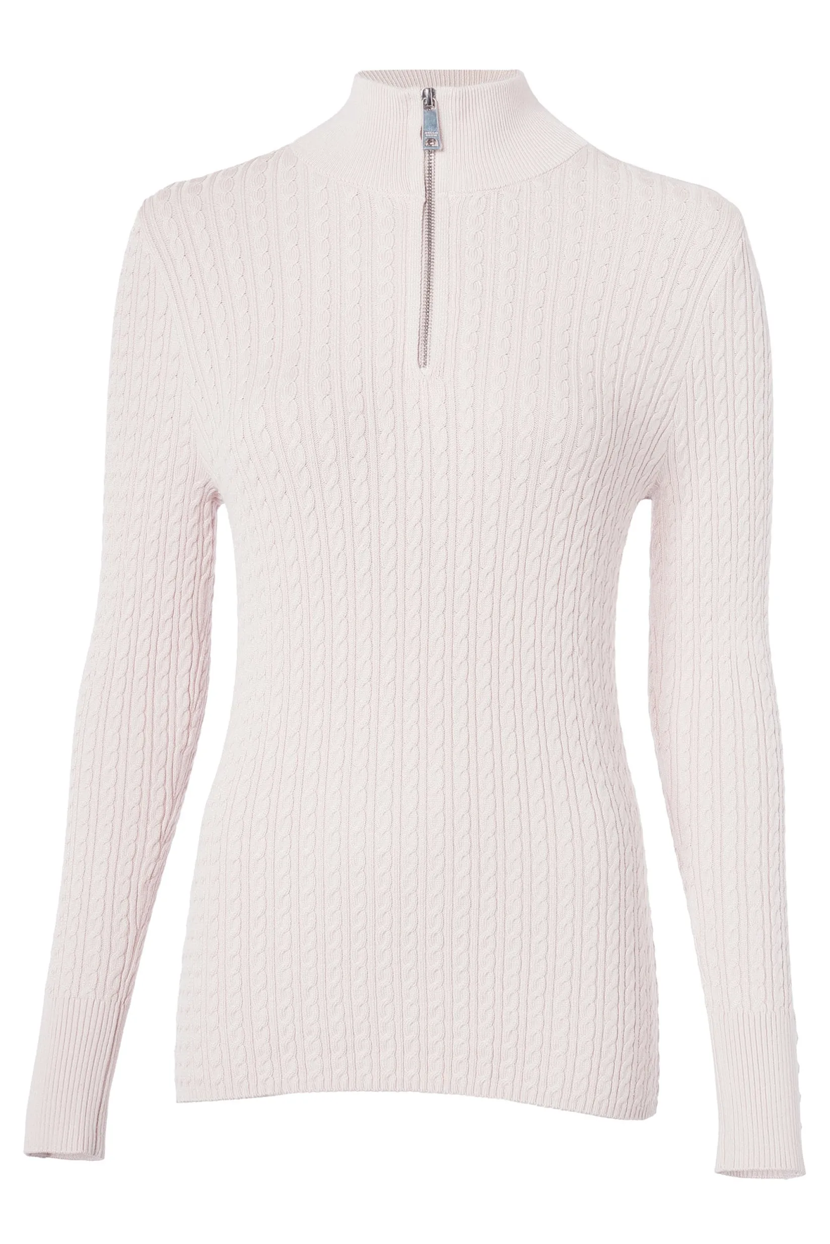 Holland Cooper Knitwear|Seasonal Inspiration-Ava Half Zip Knit Soft Pink
