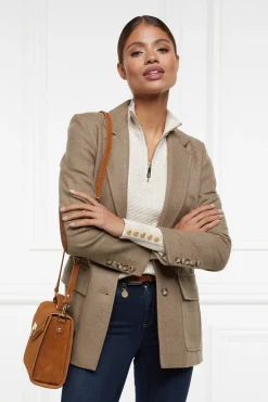 Holland Cooper Knitwear|Shop By Product-Ava Half Zip Knit Almond