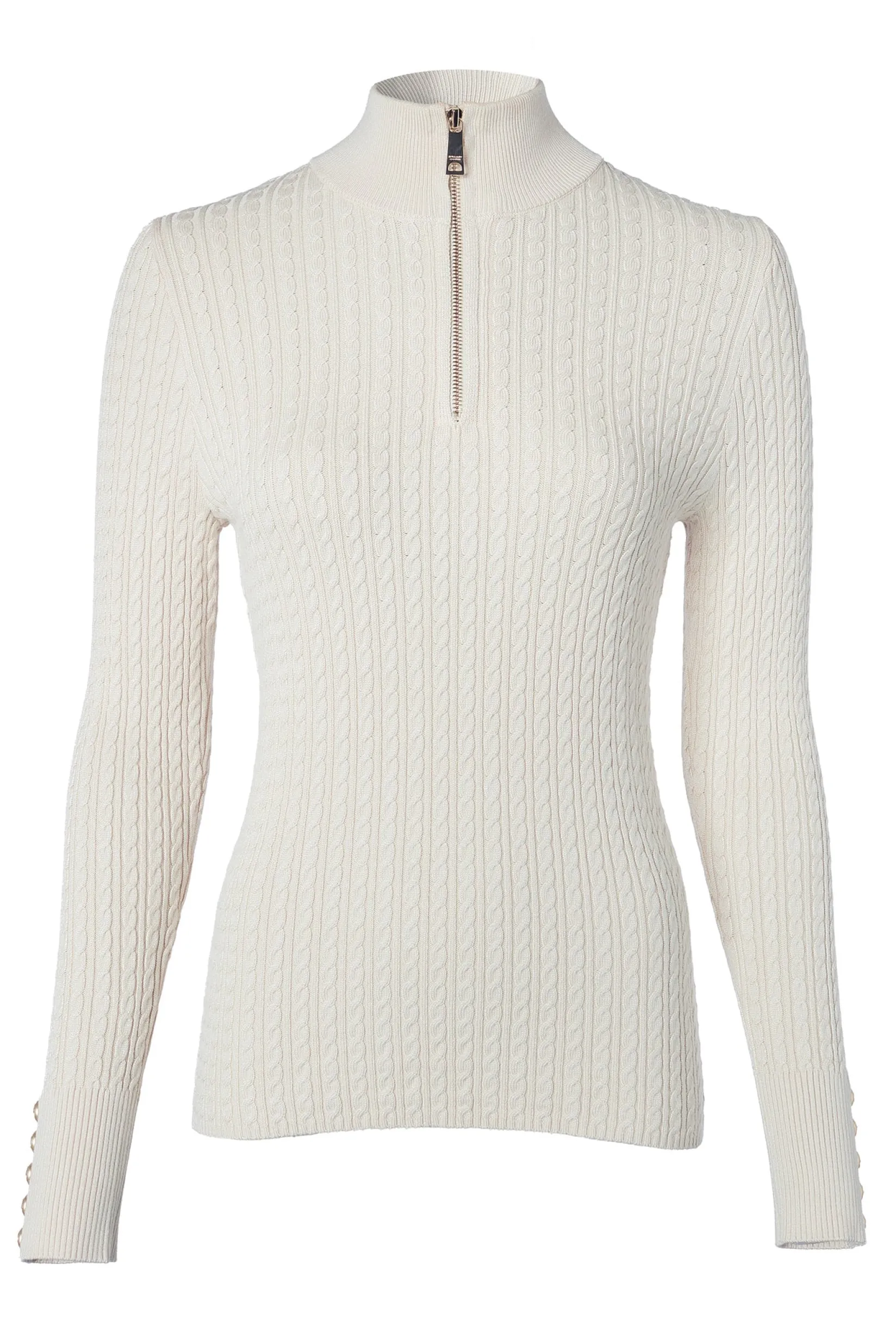 Holland Cooper Knitwear|Shop By Product-Ava Half Zip Knit Almond