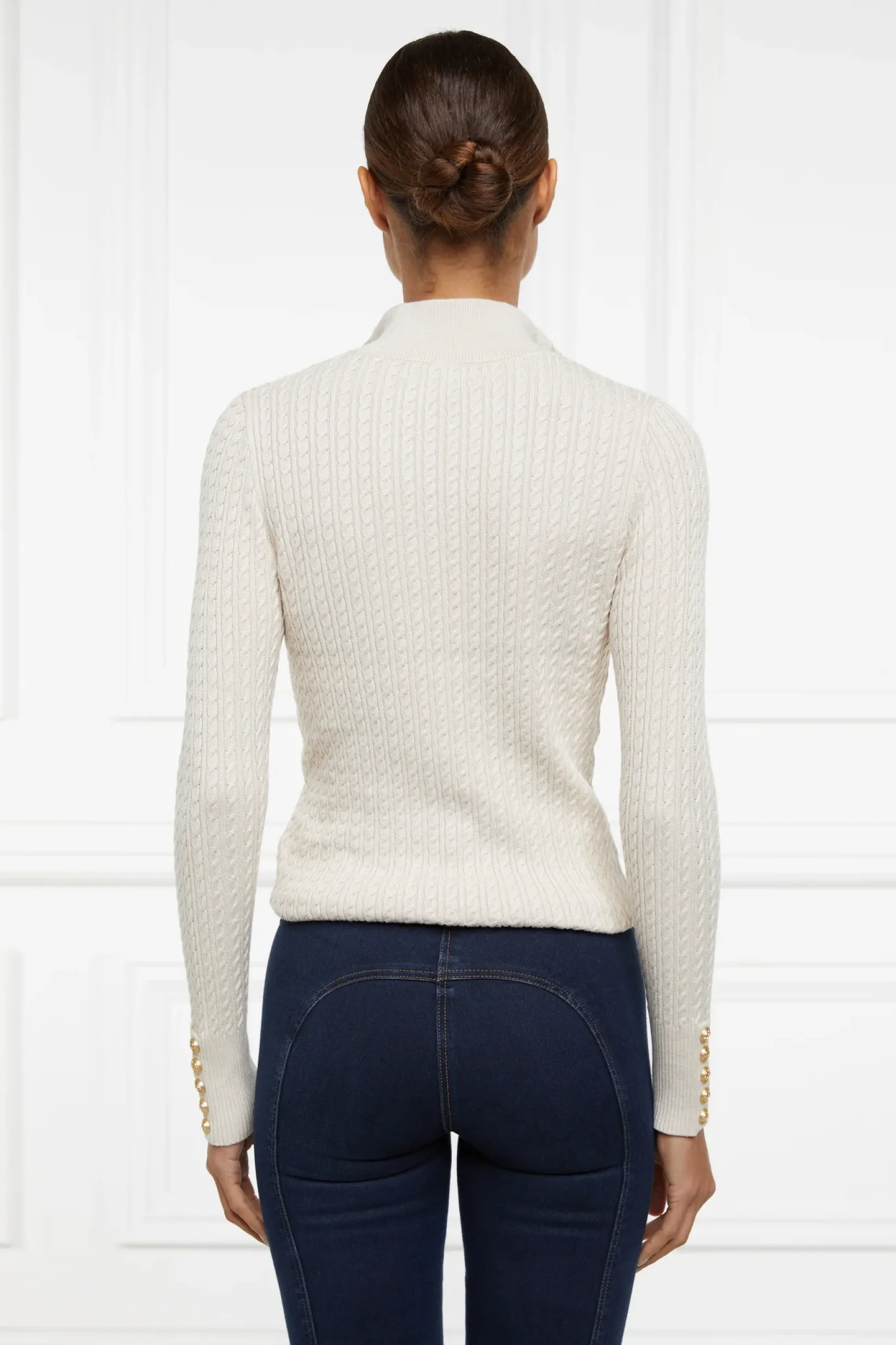 Holland Cooper Knitwear|Shop By Product-Ava Half Zip Knit Almond