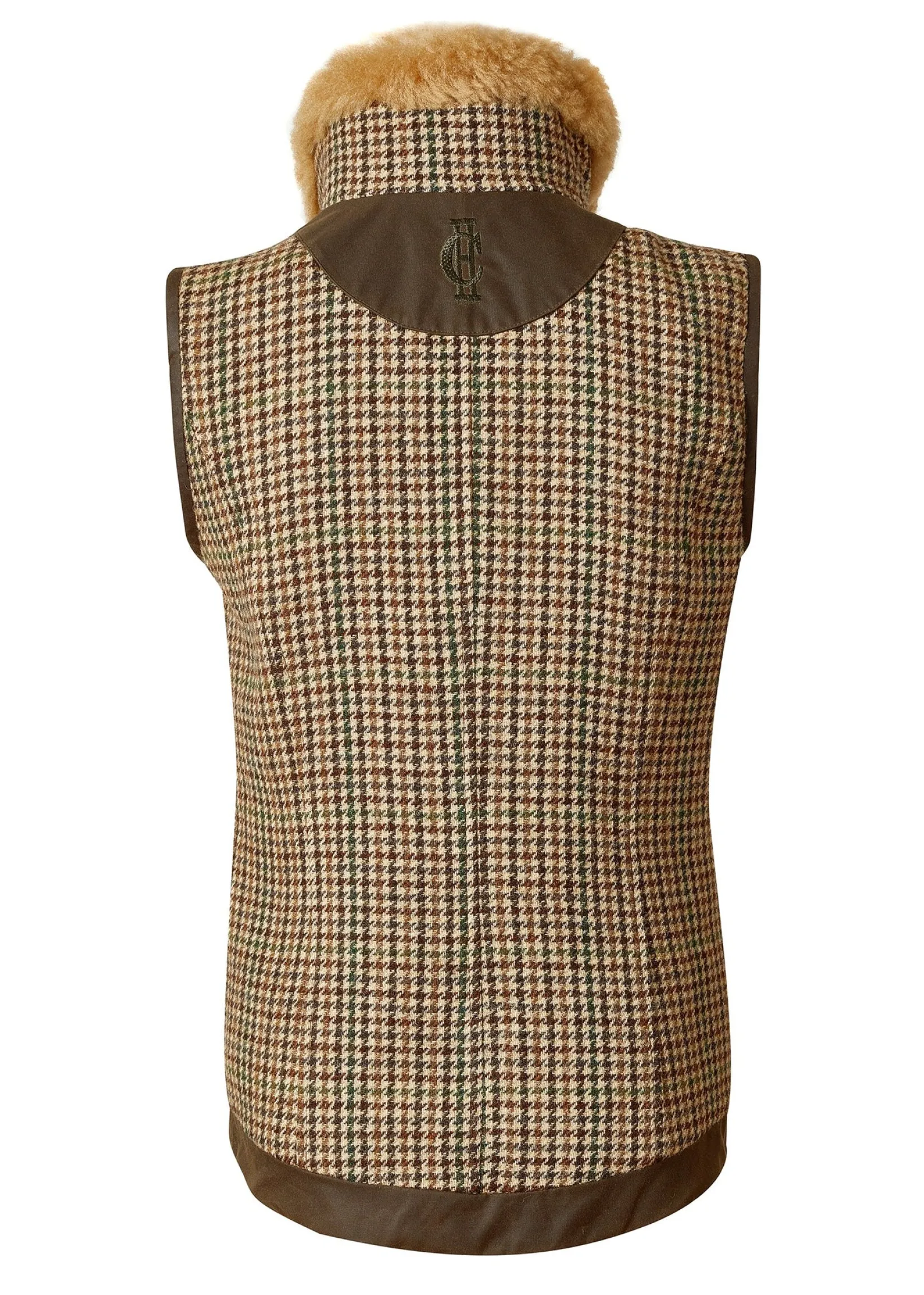 Holland Cooper Gilets-Aviator Gilet Hailes Green Tweed
