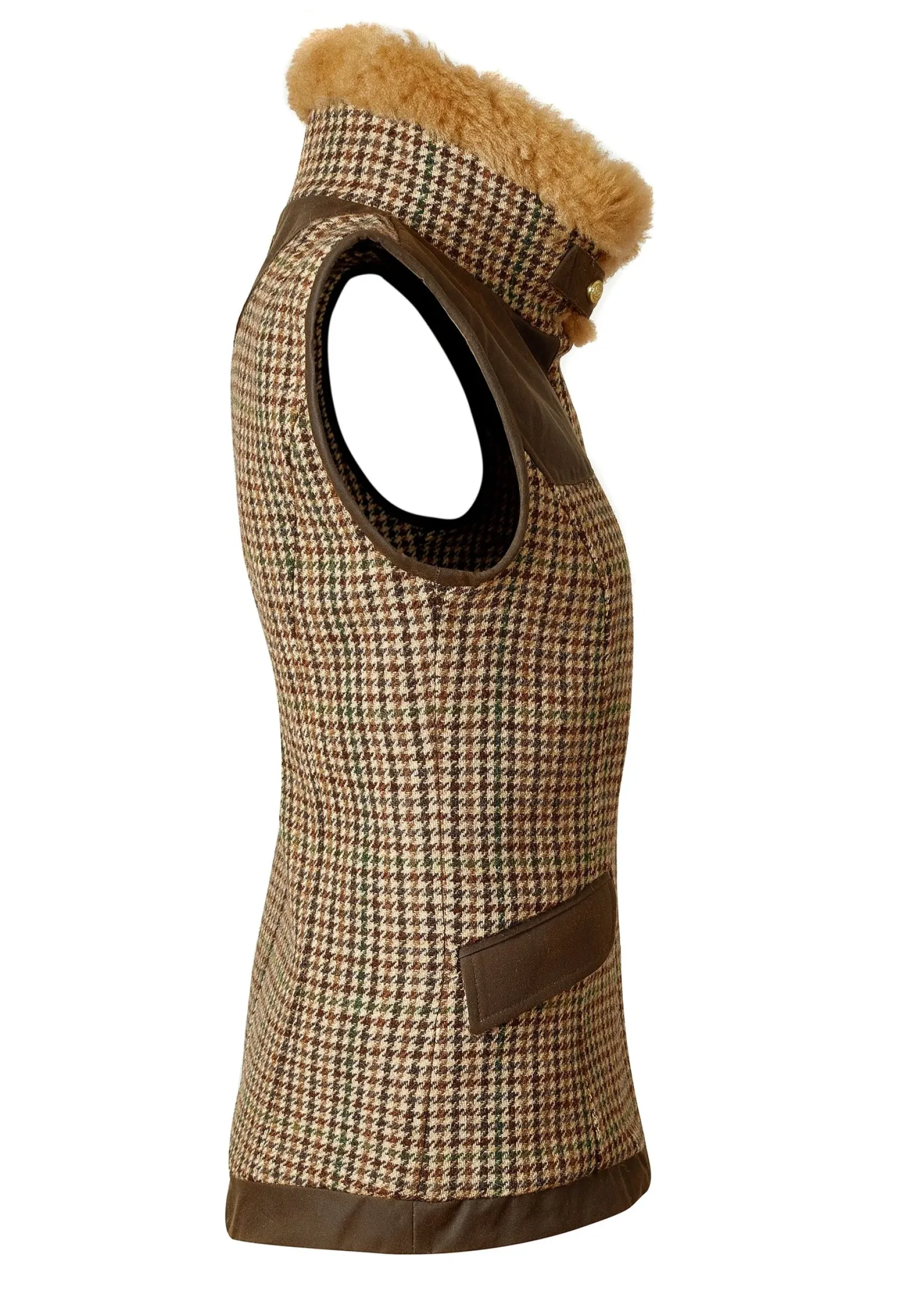 Holland Cooper Gilets-Aviator Gilet Hailes Green Tweed