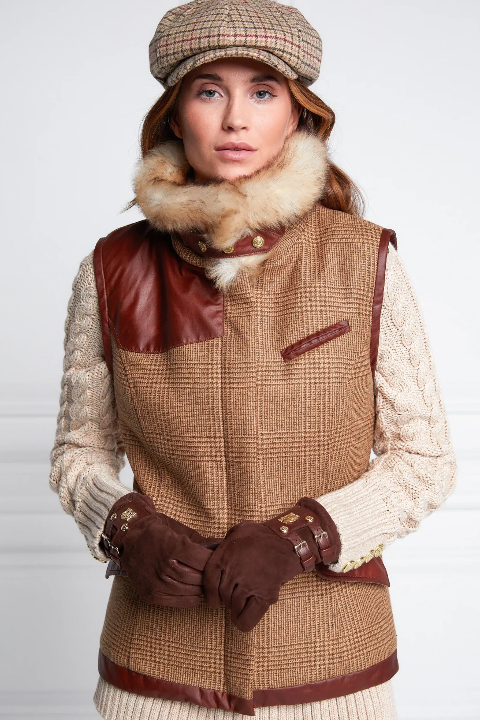 Holland Cooper Gilets|Country Collection-Aviator Gilet Tawny