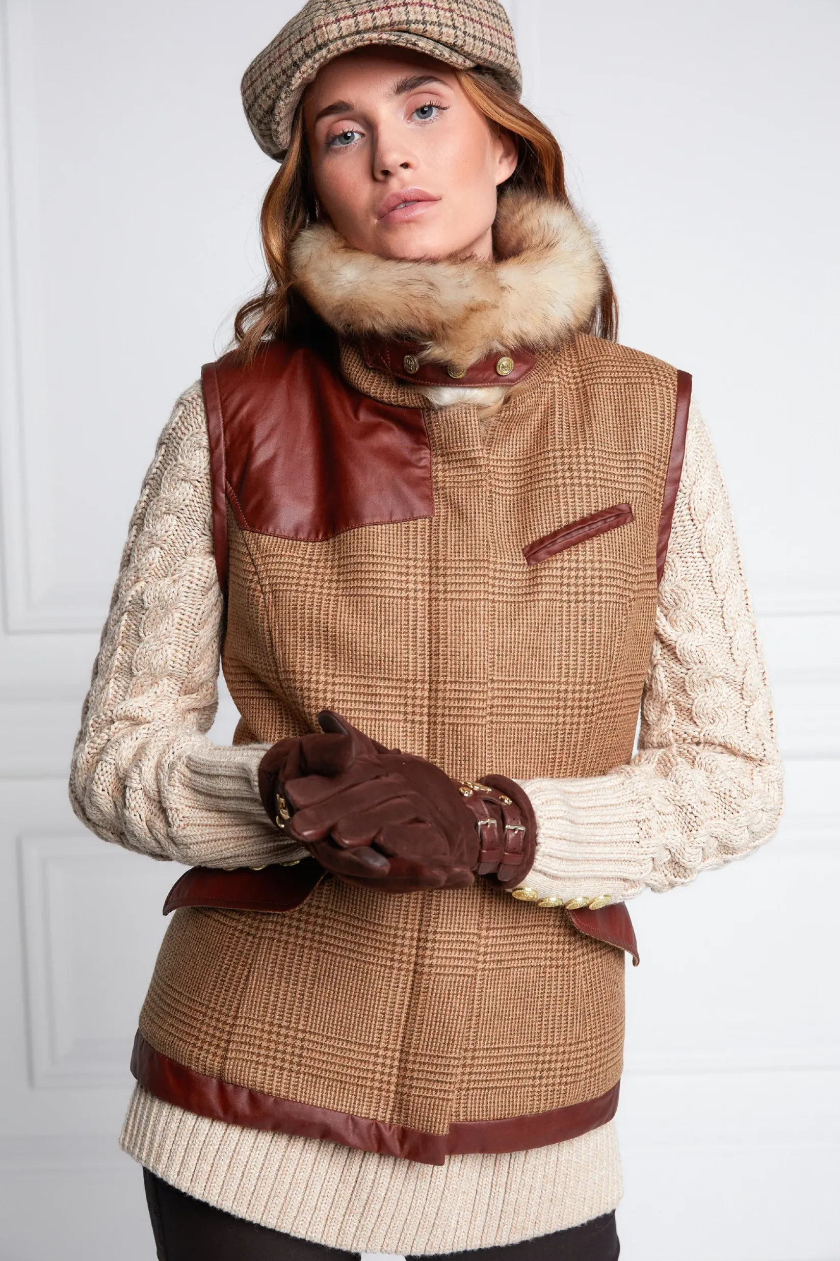 Holland Cooper Gilets|Country Collection-Aviator Gilet Tawny