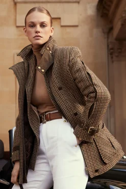 Holland Cooper Coats-Balmoral Field Coat Hailes Green Tweed