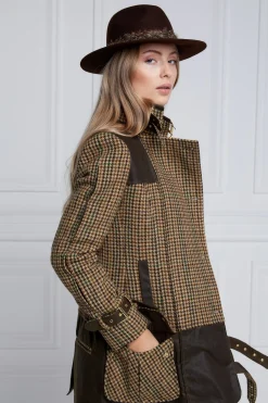 Holland Cooper Jackets-Balmoral Field Jacket Hailes Green Tweed