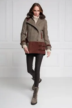 Holland Cooper Jackets-Balmoral Field Jacket Bourbon Tweed