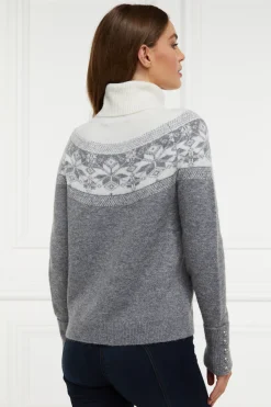 Holland Cooper Gifts For Her|Knitwear-Beatrice Knit Dark Grey Marl