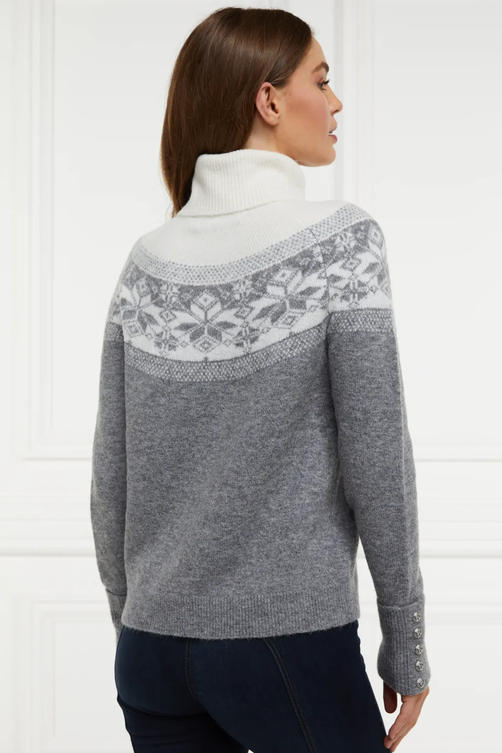 Holland Cooper Gifts For Her|Knitwear-Beatrice Knit Dark Grey Marl