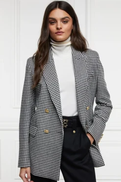 Holland Cooper Gifts For Her|Blazers-Belgravia Blazer Black & White Puppy Tooth