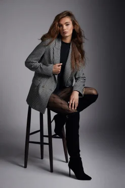 Holland Cooper Gifts For Her|Blazers-Belgravia Blazer Black & White Puppy Tooth