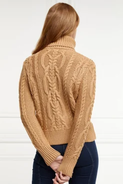 Holland Cooper Knitwear-Belgravia Cable Knit Camel