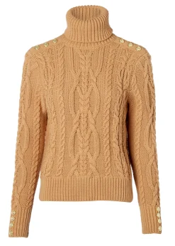 Holland Cooper Knitwear-Belgravia Cable Knit Camel