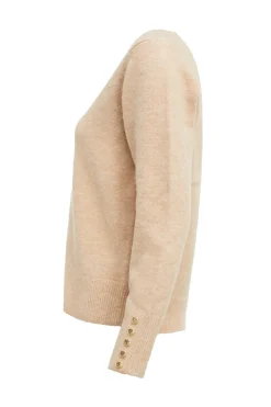 Holland Cooper Knitwear-Berkeley V-Neck Knit Camel