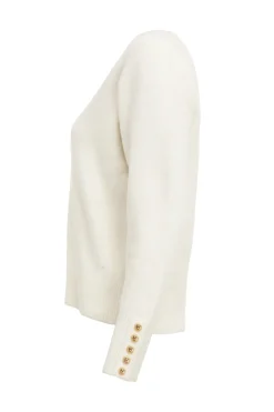 Holland Cooper Knitwear-Berkeley V-Neck Knit Natural