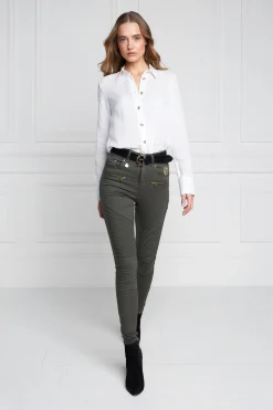Holland Cooper Jeans-Biker Jean Hunter Green