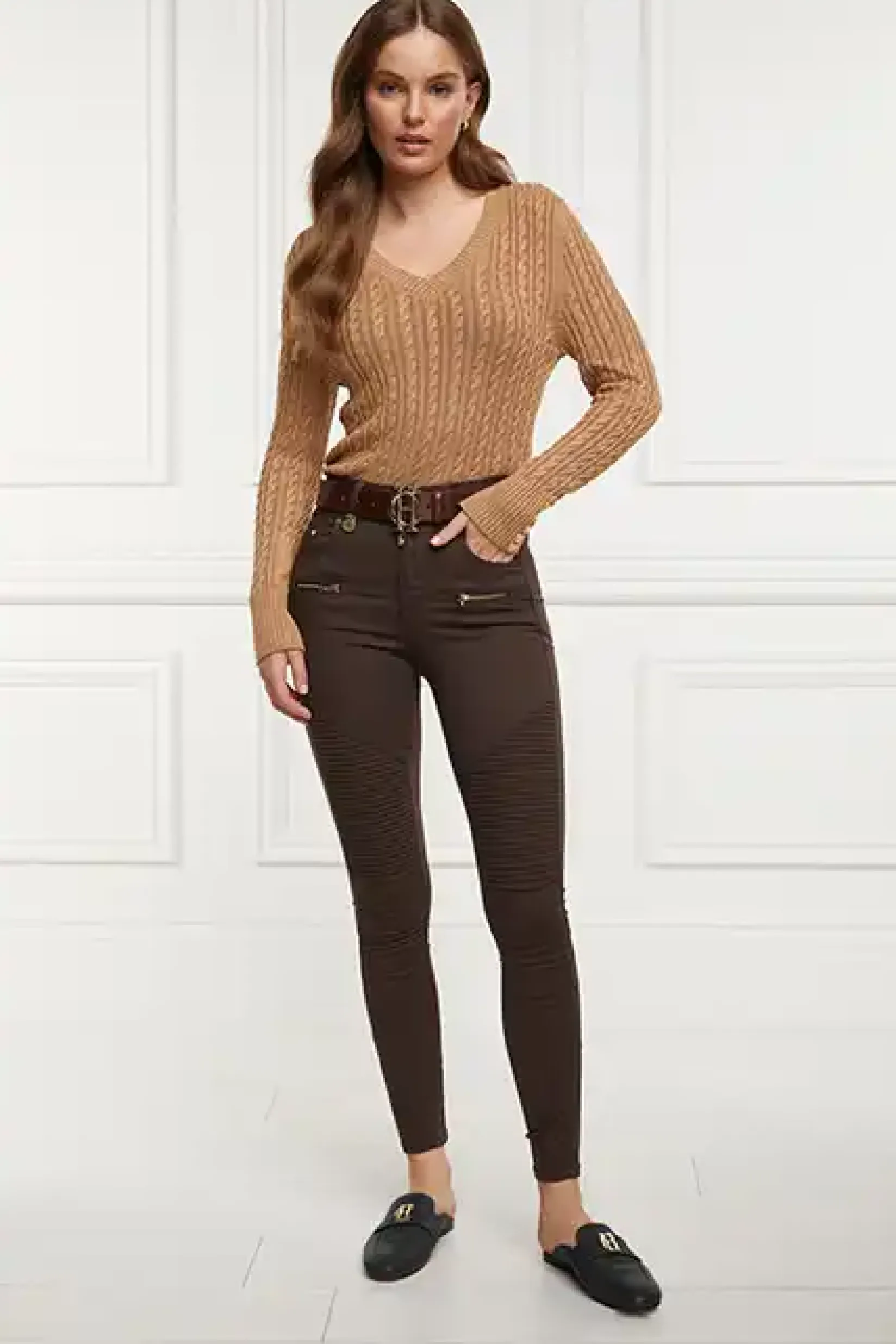 Holland Cooper Jeans-Biker Jean Chocolate