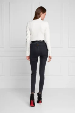 Holland Cooper Jeans-Biker Jean Washed Black