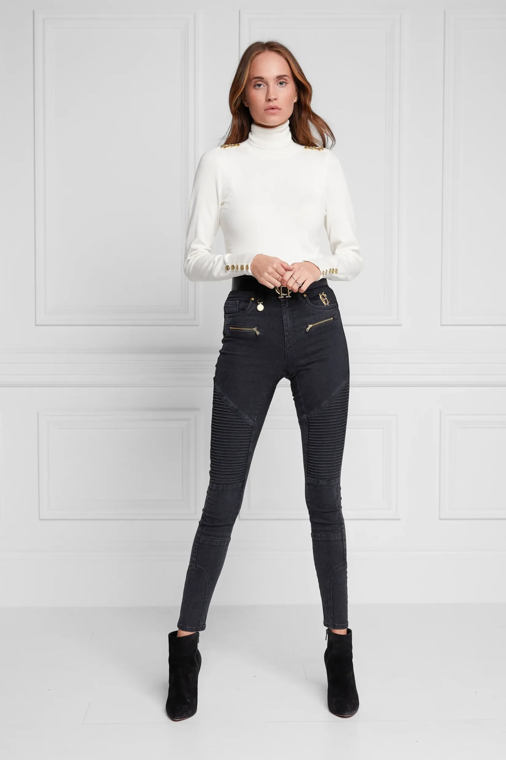 Holland Cooper Jeans-Biker Jean Washed Black