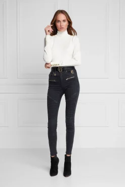 Holland Cooper Jeans-Biker Jean Washed Black