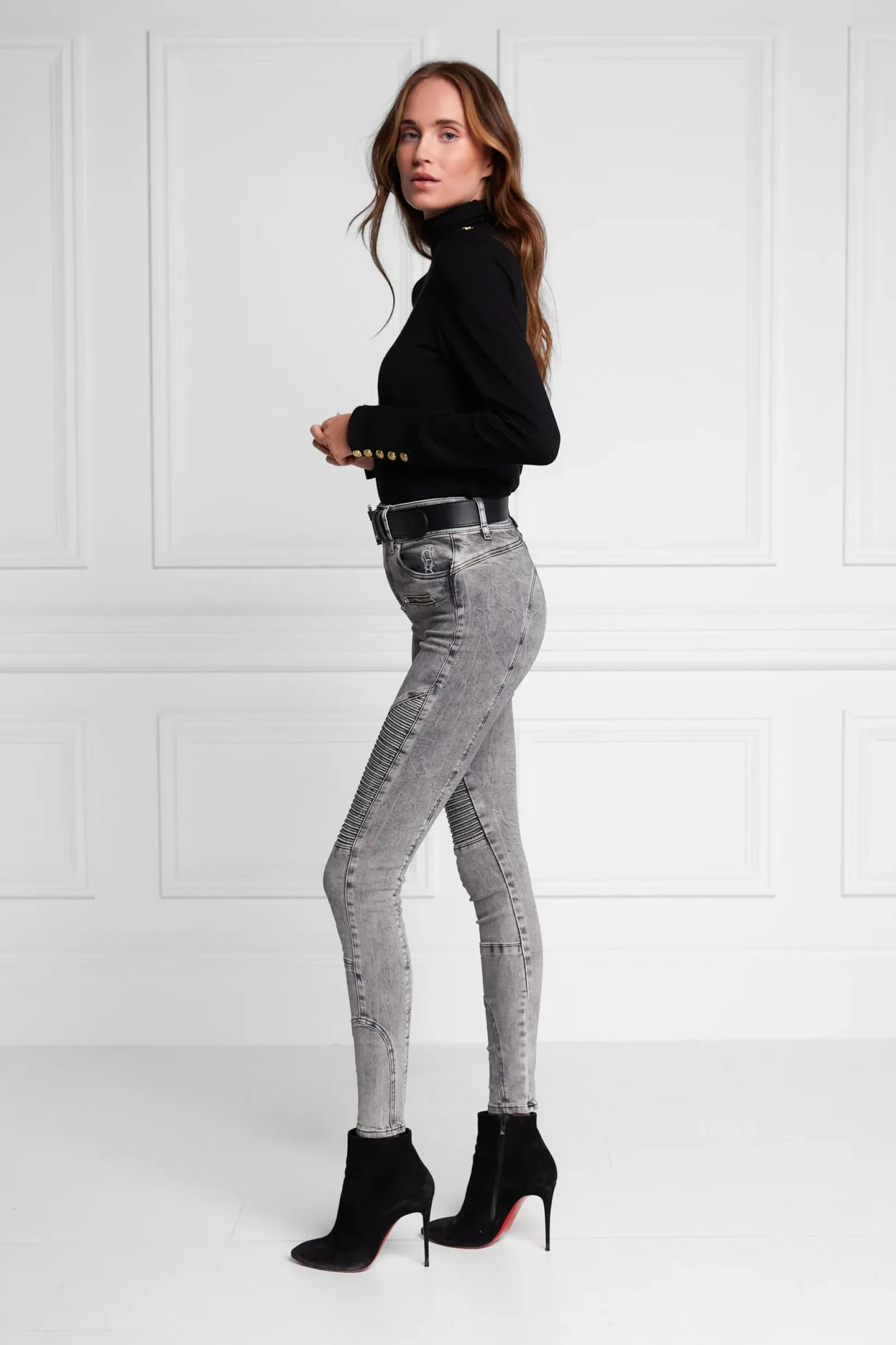 Holland Cooper Jeans-Biker Jean Ash Grey