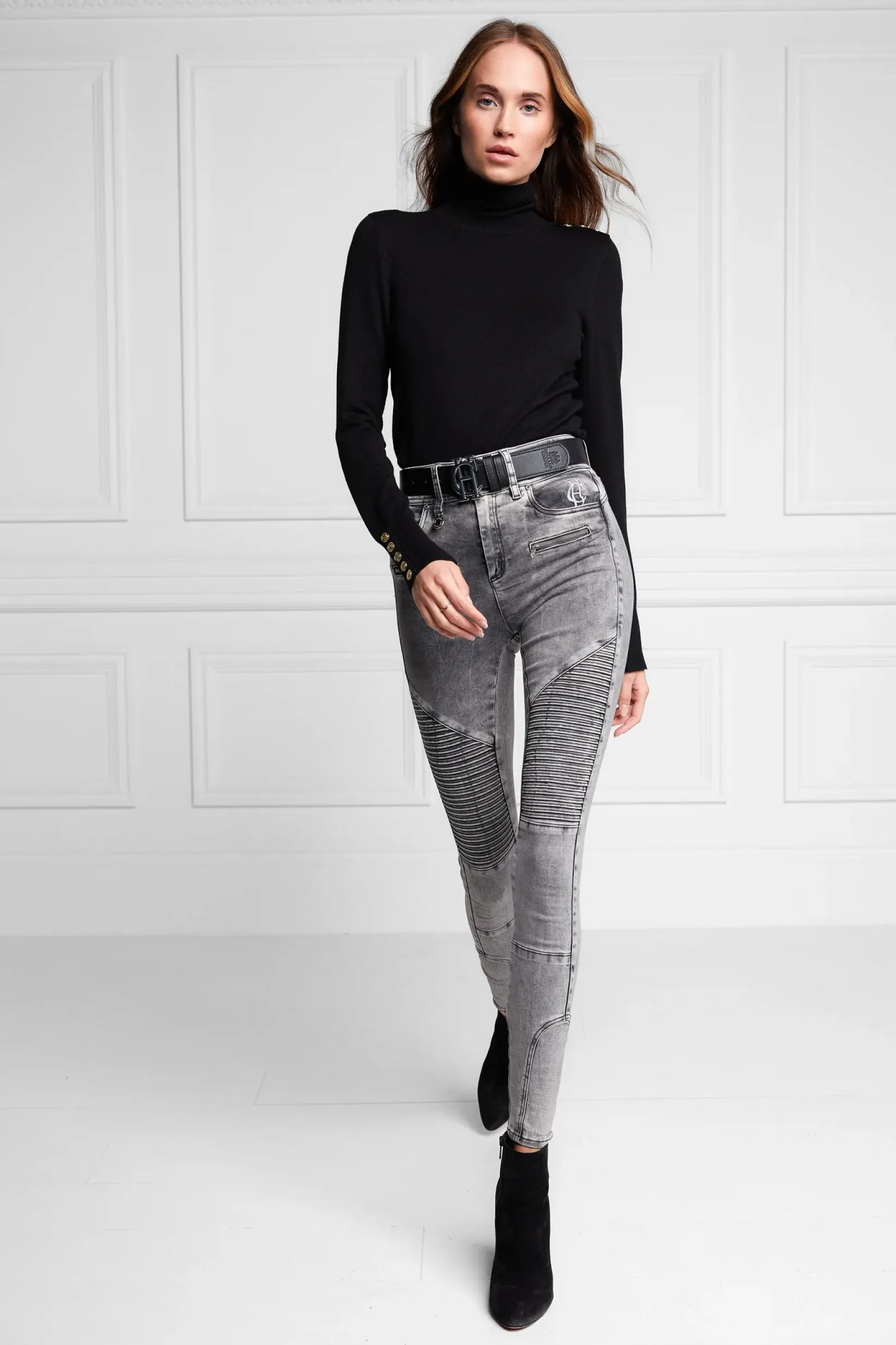 Holland Cooper Jeans-Biker Jean Ash Grey