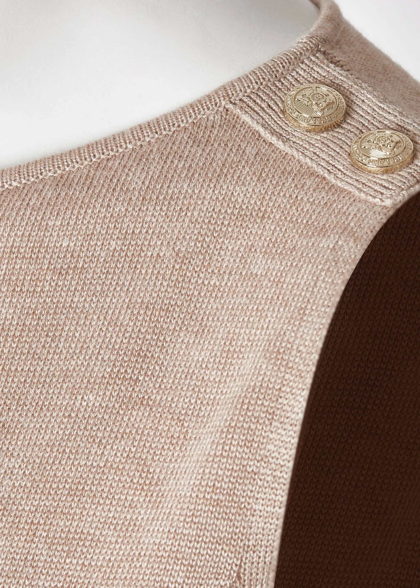 Holland Cooper Tops-Boat Neck Vest Camel