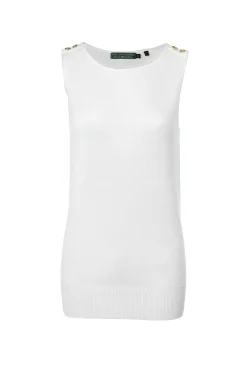 Holland Cooper Tops-Boat Neck Vest Oyster