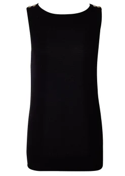 Holland Cooper Tops-Boat Neck Vest Black