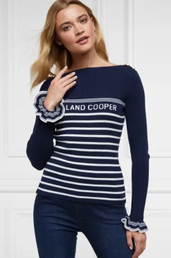 Holland Cooper Knitwear|Shop By Product-Bretton Boat Neck Knit Ink Navy