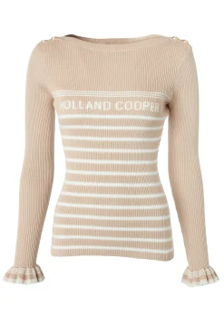Holland Cooper Knitwear|Shop By Product-Bretton Boat Neck Knit Light Camel