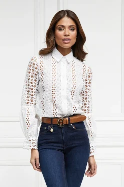Holland Cooper Gifts For Her|Shirts & Blouses-Broderie Lace Shirt