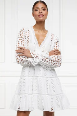 Holland Cooper Dresses|Seasonal Inspiration-Broderie Lace V-Neck Dress