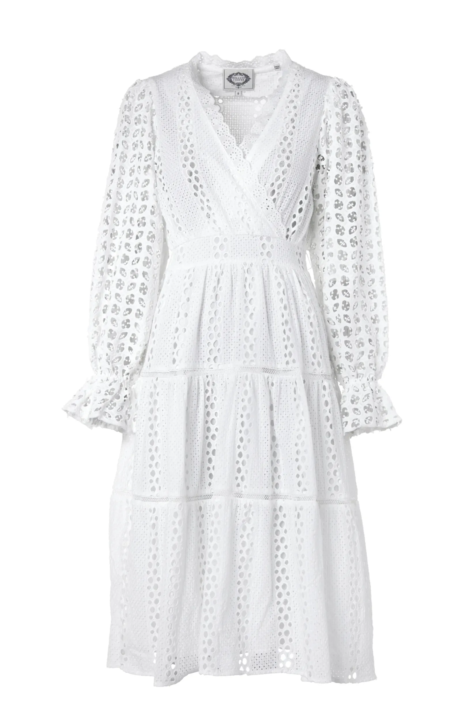 Holland Cooper Dresses|Seasonal Inspiration-Broderie Lace V-Neck Dress