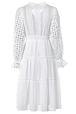Holland Cooper Dresses|Seasonal Inspiration-Broderie Lace V-Neck Dress