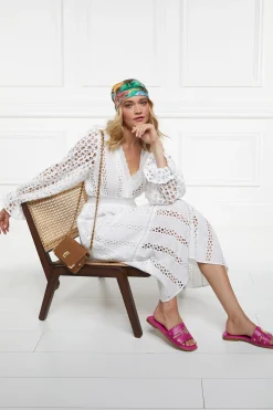 Holland Cooper Dresses|Shop By Product-Broderie Lace V-Neck Midi Dress
